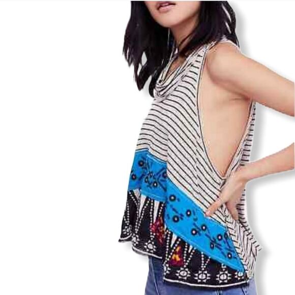 Free People Ivory North South Tank Top Embroidered  Womens Small - Picture 3 of 10